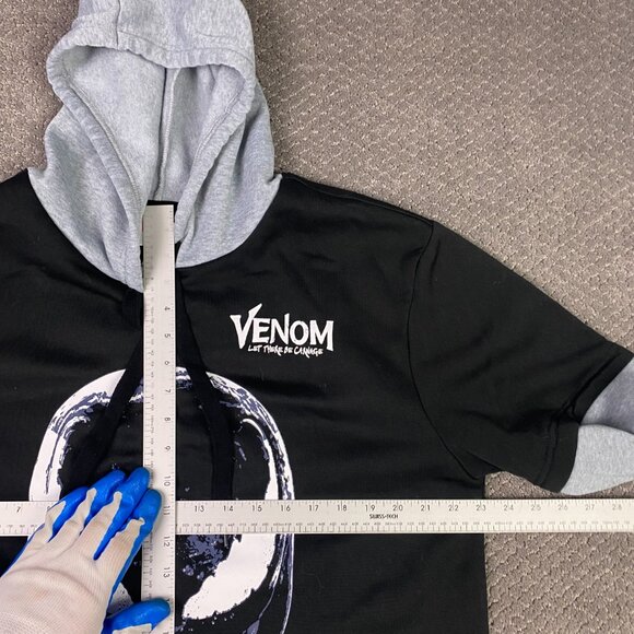 NWOT Venom Hoodie Men's Large Marvel Comics Black Gray - Picture 6 of 8